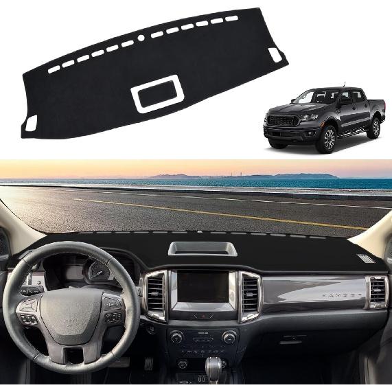 

Blazeray Car Dashboard Cover Mat for Ford Ranger Pickup 2019 2020 2021 2022 Left Hand Driving Non-Slip Dashboard Mat Pad Interior Accessories Custom Black Edge