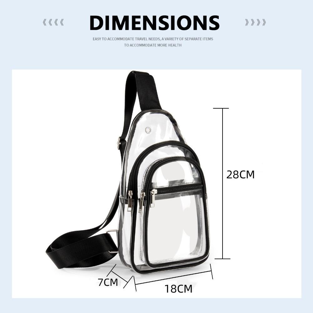 

Waterproof PVC Sports Chest Bag Adjustable Large Capacity Transparent Crossbody Bag Multifunctional Lightweight Design