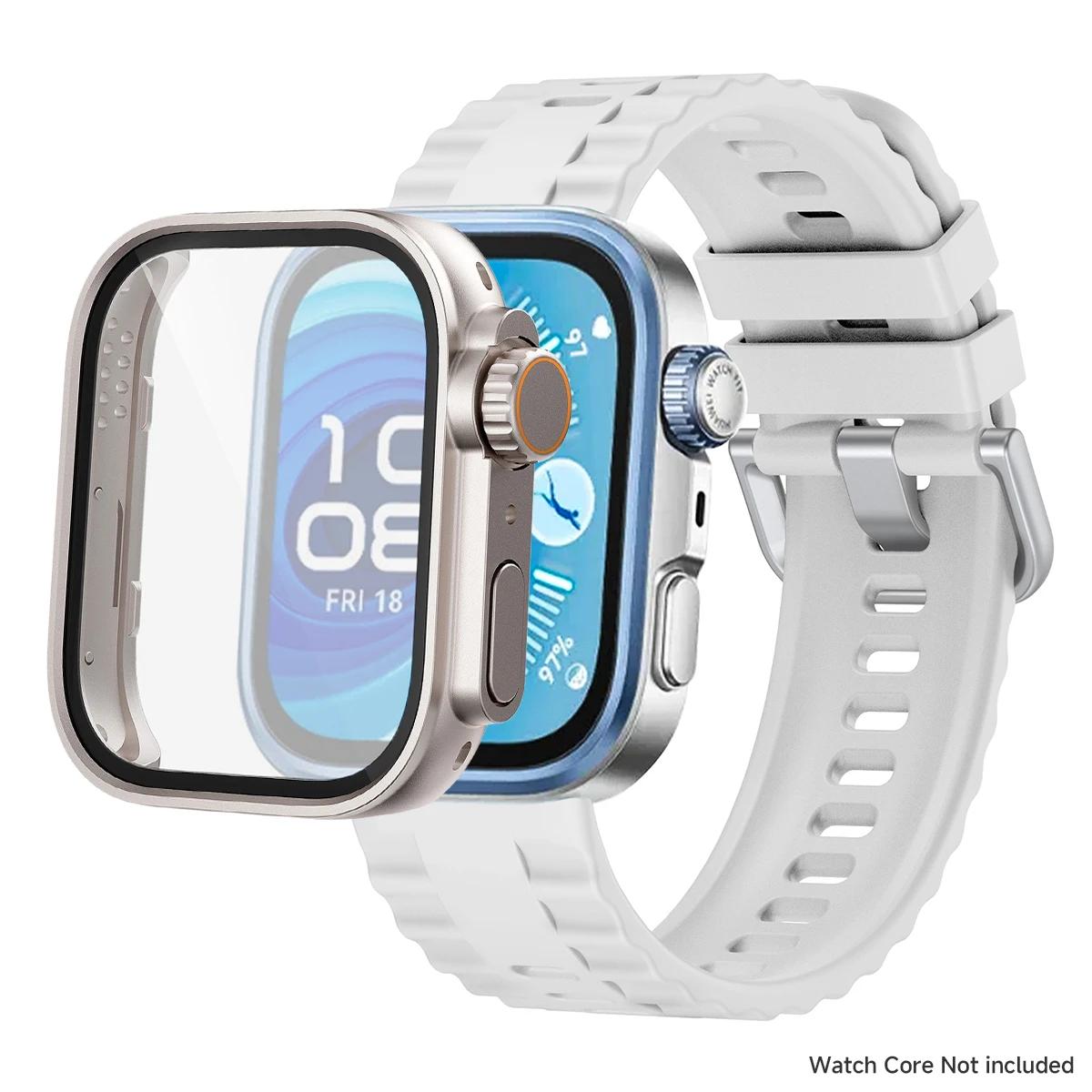 

Ремешок+Чехол для huawei watch fit 4/3 4pro Браслет с рисунком протектора шины+сменная ультра-защита для huawei fit 4 смарт-часы спортивный ремешок бампер for fit 4