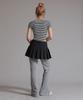LIKE THE MOST Striped Henley Neck Half T-Shirt_Black