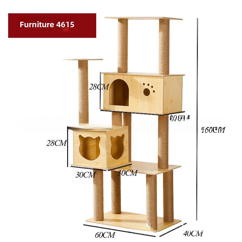 

Лазалка и лежанка для кошек - дерево с когтеточкой, подставкой для заточки когтей, платформой для прыжков и смотровой башней.