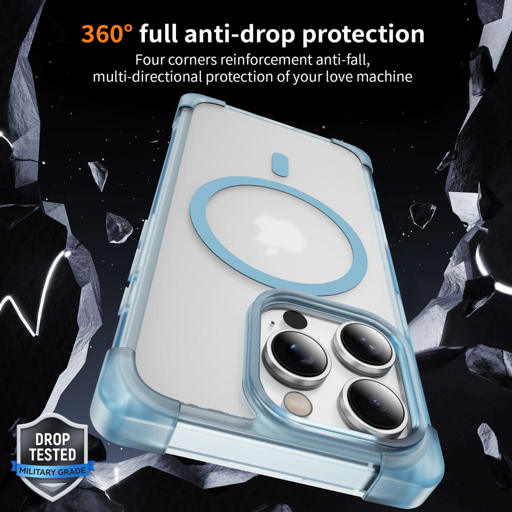 For iPhone 16 Pro Case Compatible with MagSafe Reinforced Corners TPU + Acrylic Back Cover
