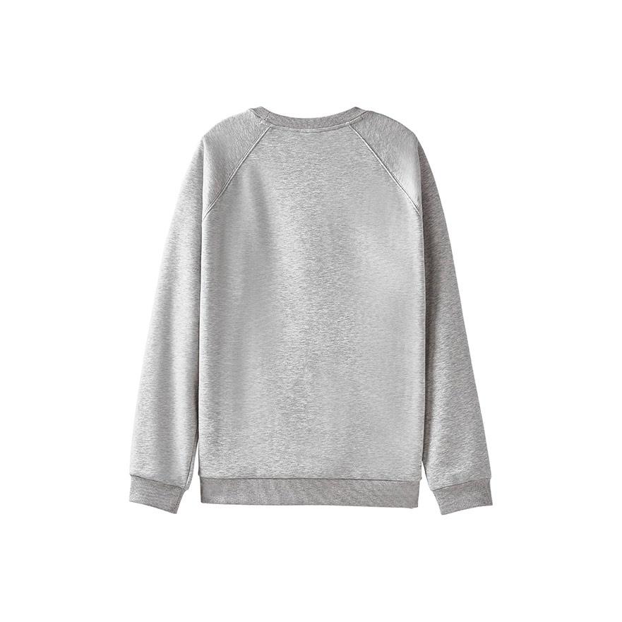 Li-Ning Fleece Lined Thick Solid Color Crew Neck Raglan Trendy Pullover Simple Fashion Sweatshirt Unisex Sweatshirt AWDVH05-2