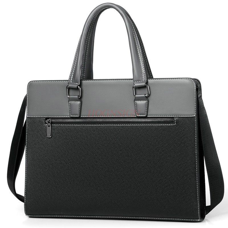 1pcs Briefcase file bag, men's handbag, commuting document bag, zip file bag, business civil servant unit conference bag