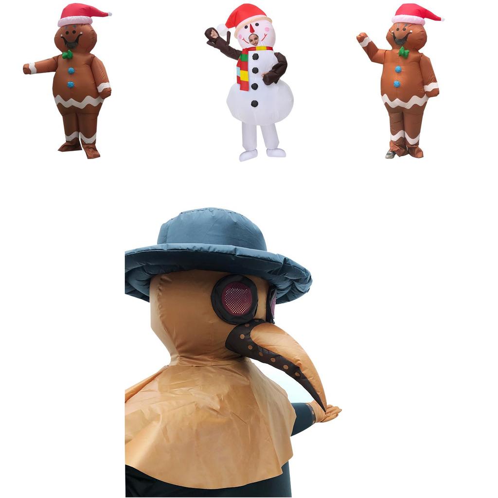 Aufblasbares Erwachsenenkostüm Weihnachtsmann Schneemann Lebkuchenmann für Cosplay- und Halloween-Partys