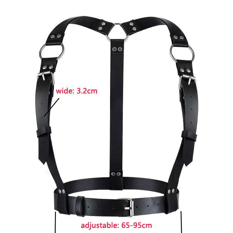 Punk Leather Wide Waist Belt for Women Fashion Body Bondage Sexy Chest Harness Belt Adjustable Bra Suspender Straps Stockings