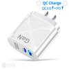 VAORLO 65W nabíječka GaN PD QC3.0 Rychlé nabíjení Rychlé nabíjení Nástěnná nabíječka EU UK Porty USA