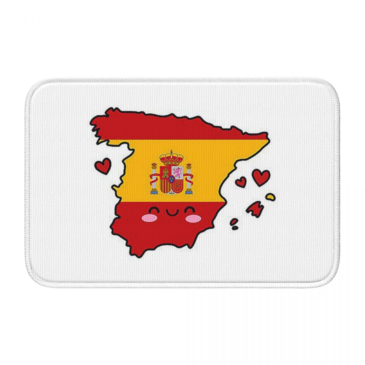 Spanje Vlag Kaart Lachend Met Liefde Deurmat Duurzaam Tapijt Vloerkleed Keuken Entree Huis Vloermat voor Balkon Voetmat Matten 40x60 cm