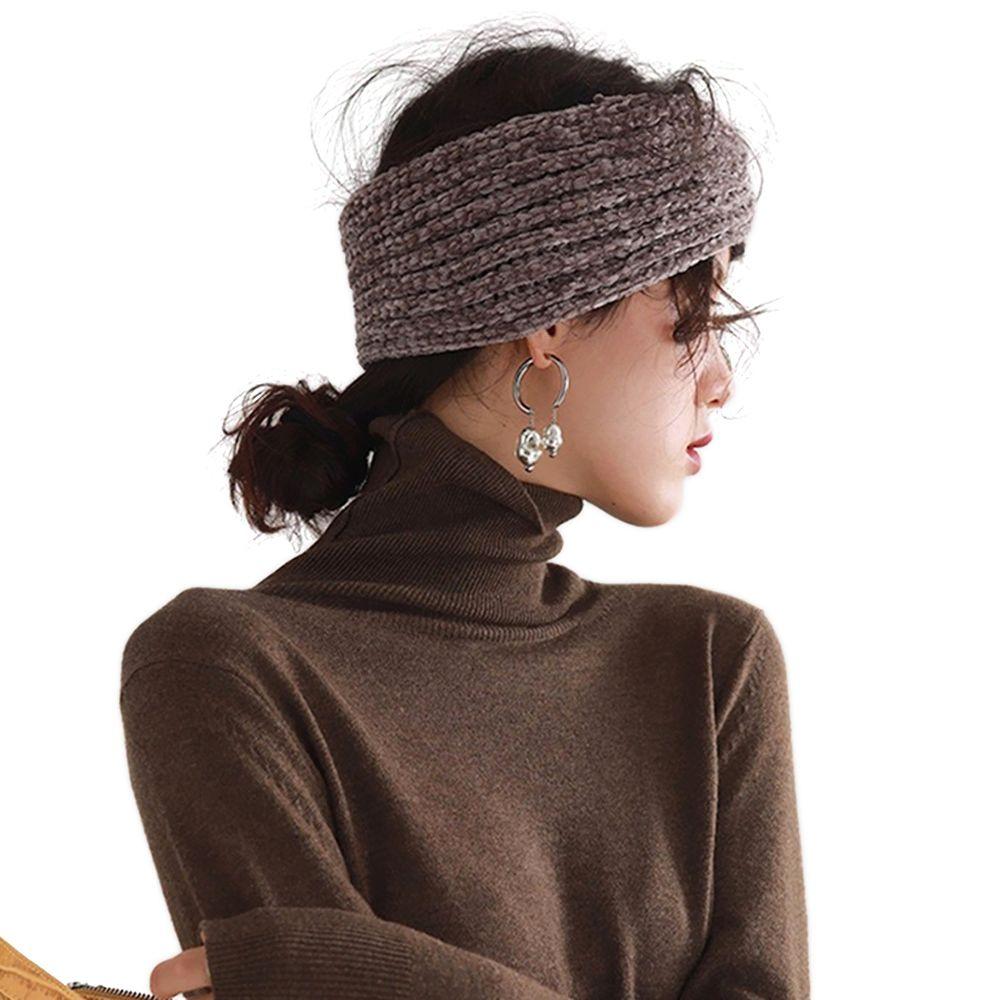 Fashion Candy Color Soft Elastic Knitted Headband Hair Accessories Wide Hairband Thick