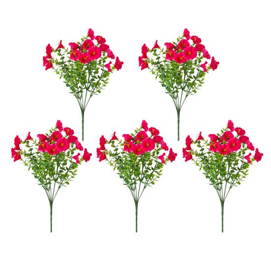 

Букет искусственных цветов петунии Yousheng, искусственные цветы для улицы, реалистичные, устойчивые к ультрафиолетовому излучению, искусственные цветы для крыльца, патио, подвесной корзины 5pcs