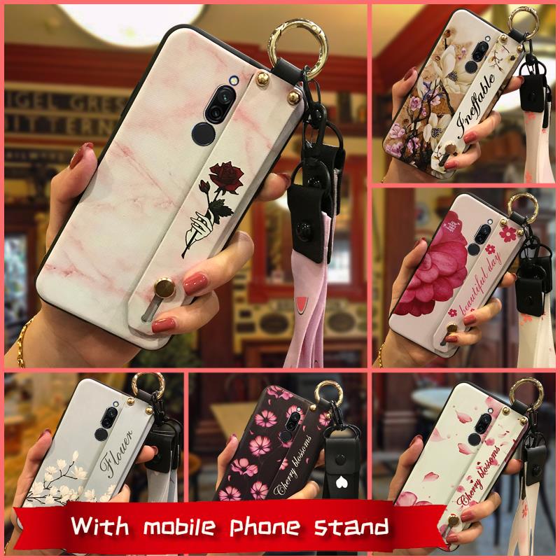 Flower Anti-knock Phone Case For Xiaomi Redmi 8 Silicone Wristband Anti-dust Soft case Fashion Design Phone Holder Ring