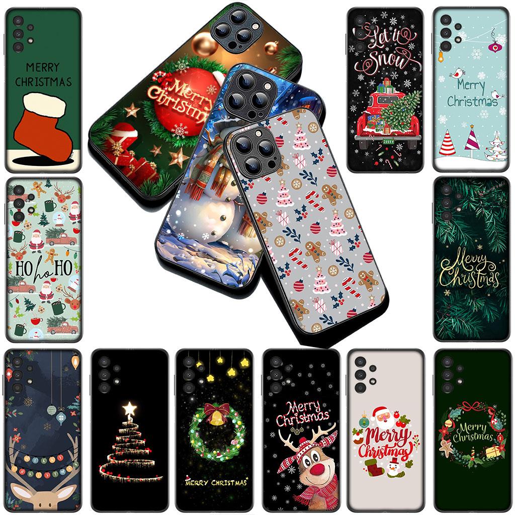 Snow Merry Christmas Tree Deer gift Silicone Phone Cover for Apple iPhone 17 Air 12 13 Pro Max Mini ProMax 7 + 8 Plus Soft Case
