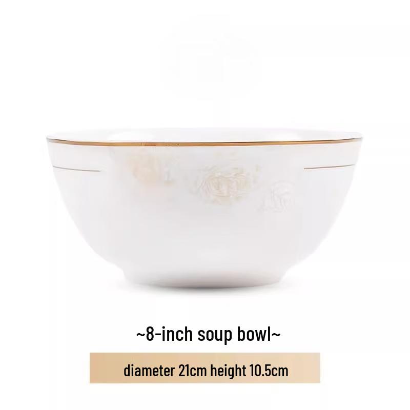 Jingdezhen Light Luxury Ceramic Soup Bowl