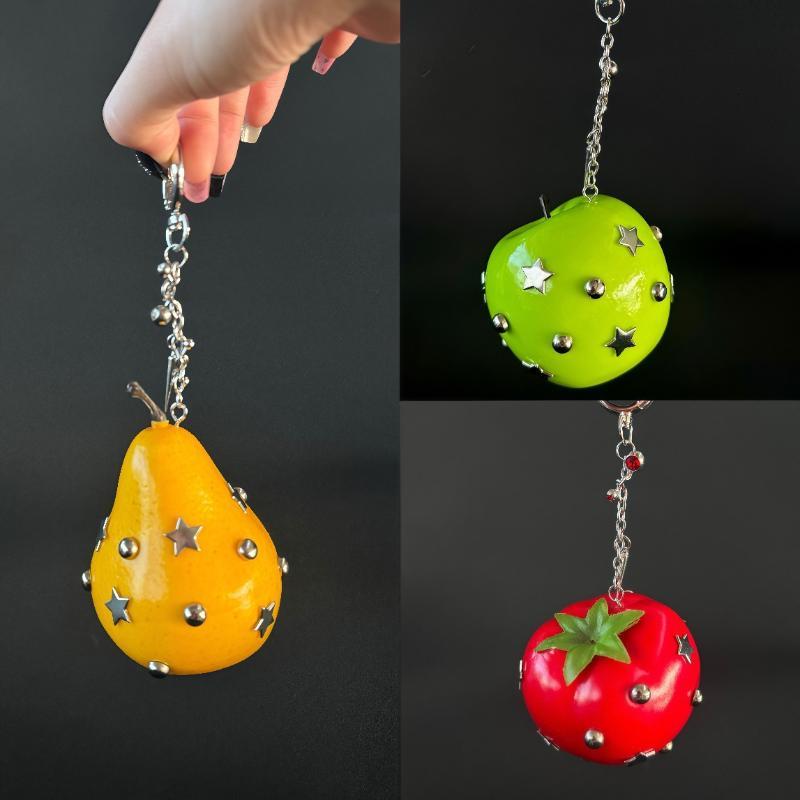 Creative Y2K 3D Tomato Keychain Fruit Charm Pendant For Bag Ideal Birthday Gift For Women And Girls