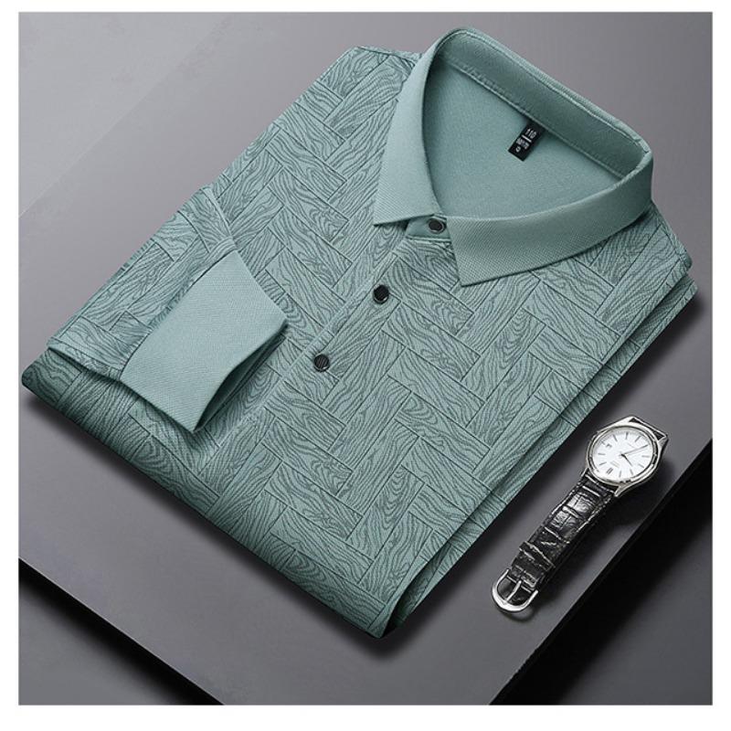 Men S Long Sleeve Polo Shirt Casual Loose Fit Breathable Top For Autumn
