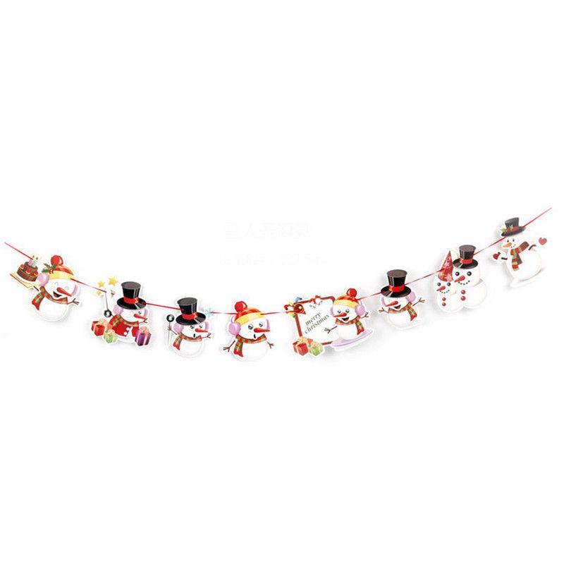 Merry Christmas Banner Pennant Hanging Flag Bunting Santa Claus Reindeer Snowman