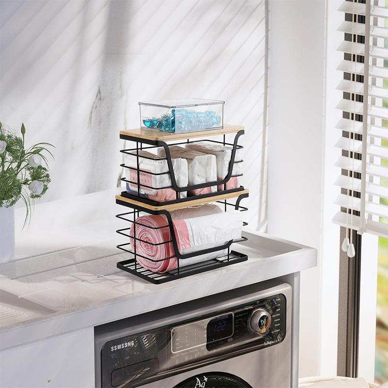 Countertop storage rack, kitchen cabinet organiser, set of 2 (large and small)