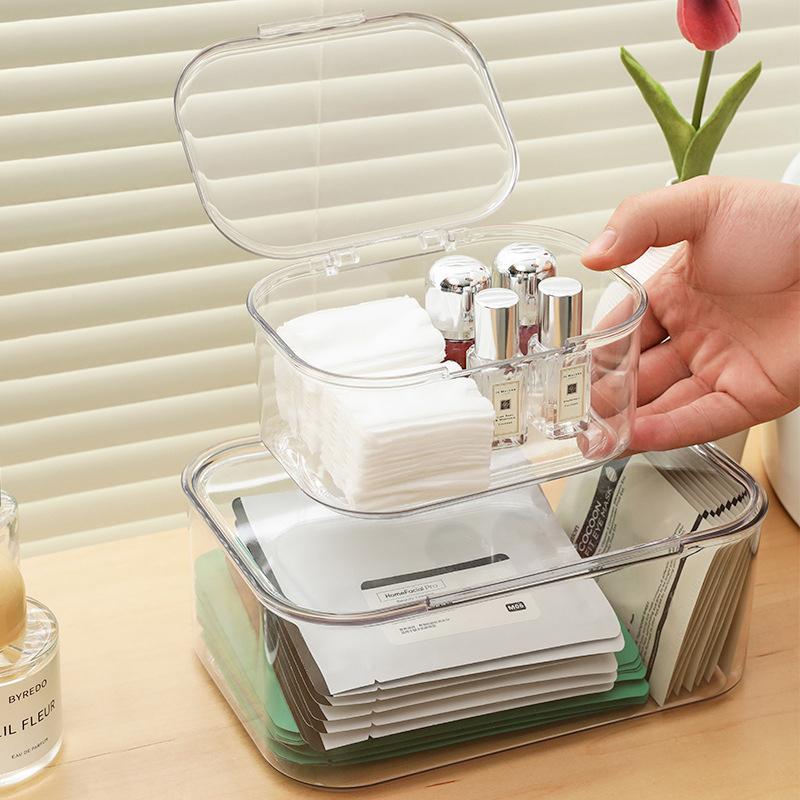 Transparente Acryl Kosmetik Aufbewahrungsbox mit Deckel Wasserdicht Staubdicht Schmuck Make-up Organizer für Zuhause Desktop Aufbewahrungsbox