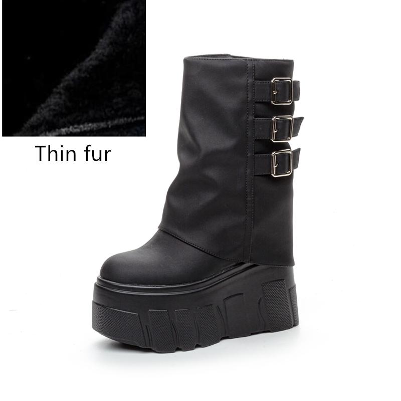 

Fashion AIYUQI Trouser Boots Ladies Fall Winter 2025 Thin Fleece Women Ankle Boots High Heel Platform Belt Buckle Trend Women s Bootss 39