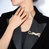 Western Liang Leopard Brooch: Zircon & Freshwater Pearl Pin