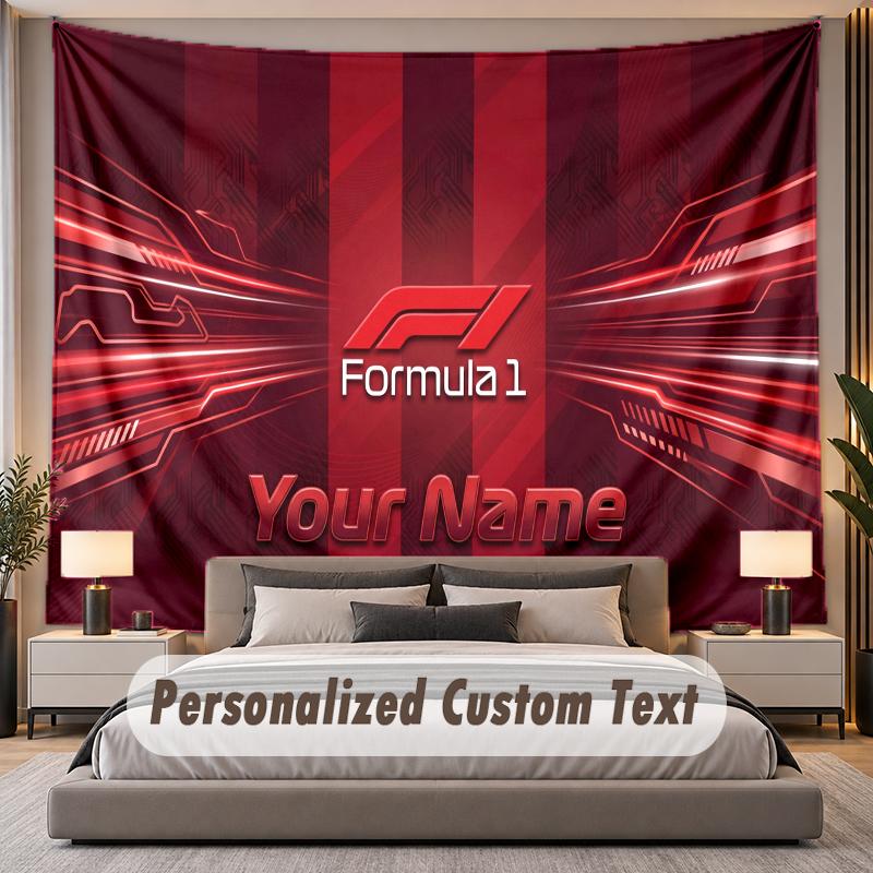 Custom Name Text Tapestry F1 Personalized Polyester Wall Tapestry For Bedroom And Room