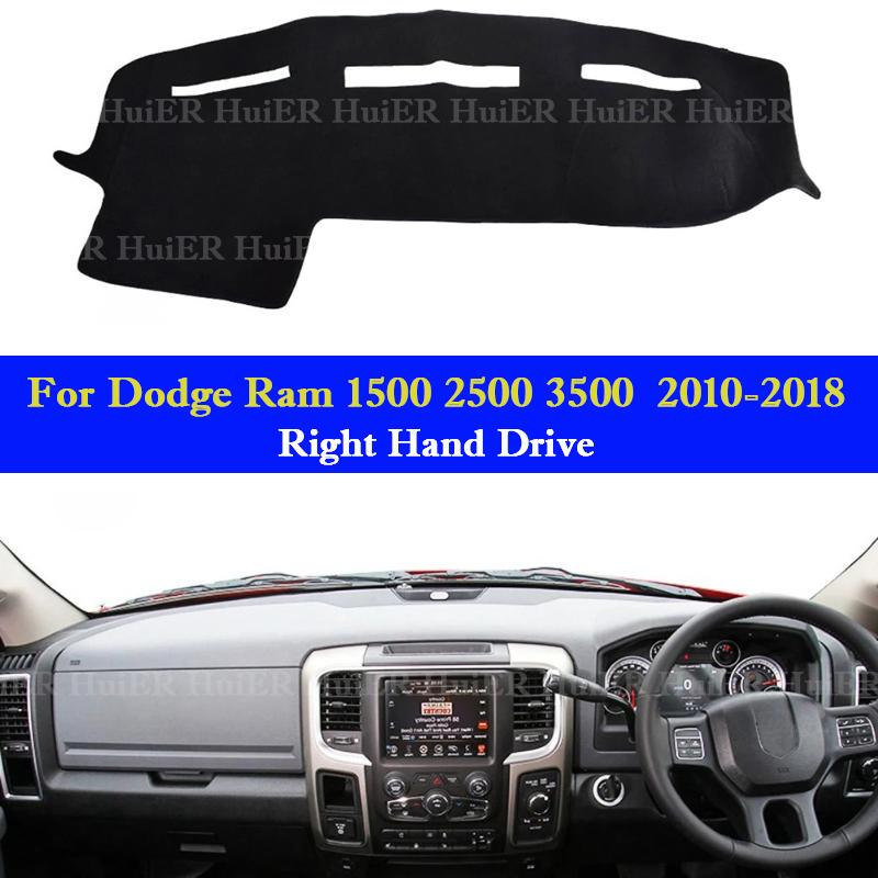For Dodge Ram 1500 2500 3500 2010-2018 Car Dashboard Cover Dashmat Dash Board Sun Shade Anti-UV Pad Carpet Interior Accessories