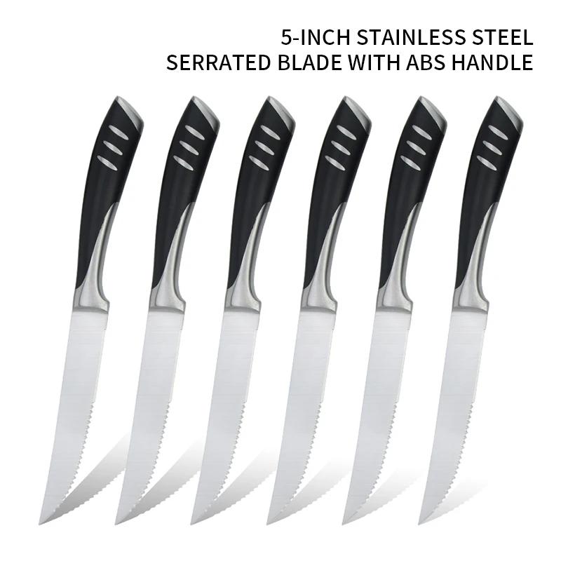 4/6/8 Deutsches Steakmesser-Set aus kohlenstoffhaltigem Edelstahl, Tafelmesser und Tafelgabel-Set, doppelt geschmiedetes Tafelmesser mit vollem Griff