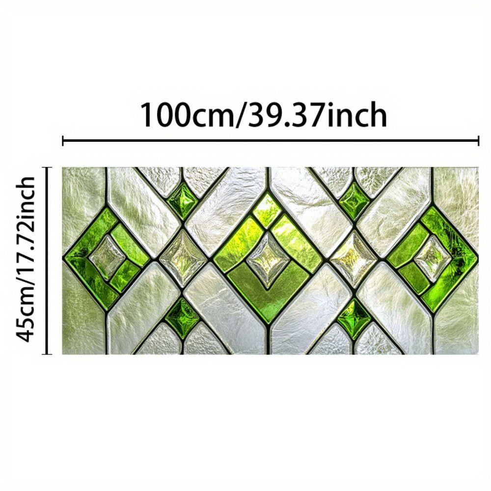 Retro European Window Film Green Leaves PVC Privacy Protection Film Colorful Electrostatic Glass Sticker Home Decoration