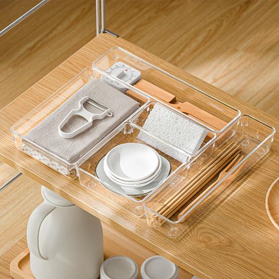 Storage Box Durable More Compartments Transparent Drawer Organizer Box for Bedroom