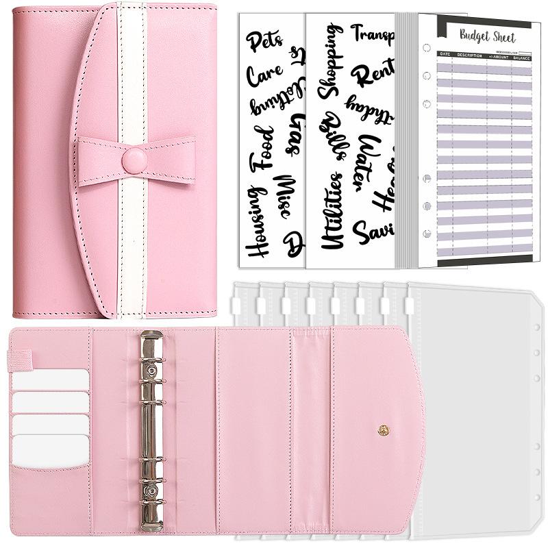 A6 PU Leather Budget Binder Notebook Cash Envelopes System Set with Binder Pockets For Money Budgets Saving Bill Organizer Gifts