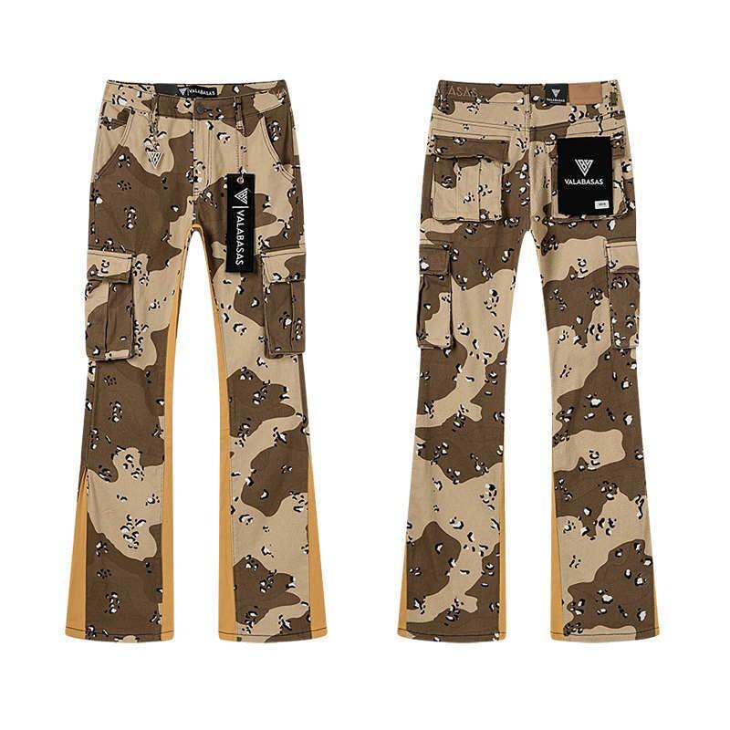 Valabasas Stil '' Retro Distressed Gewaschene Stretch Schlagjeans Herren Damen Streetwear Freizeit Hosen