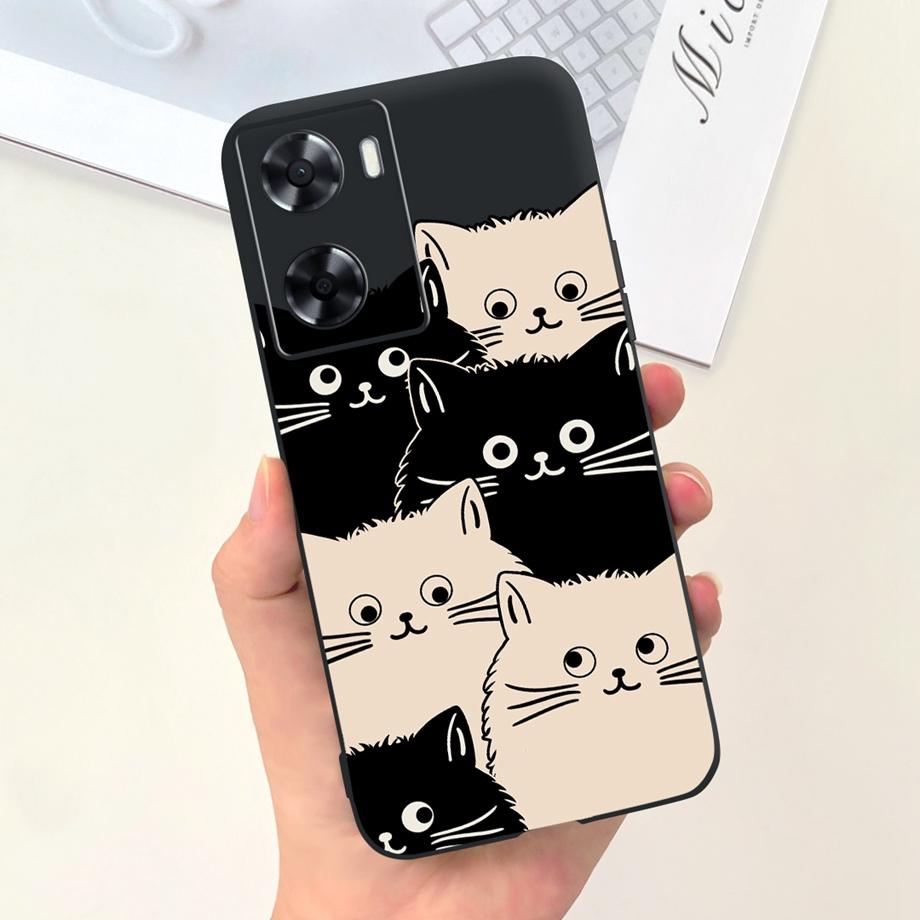 For OPPO A57 4G CPH2387 Case For OPPO A77 5G CPH2339 Soft Silicone Flower Phone Cover For OPPO A77S A57S A57e 2022 Funda TPU Bag