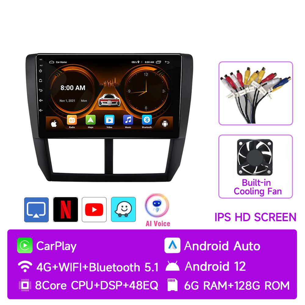 JIUYIN Android 12 Carplay Car Radio For Subaru Forester 3 SH 2007-2013 For Impreza GH GE 2 Din Multimedia Player 2 Din Head Unit
