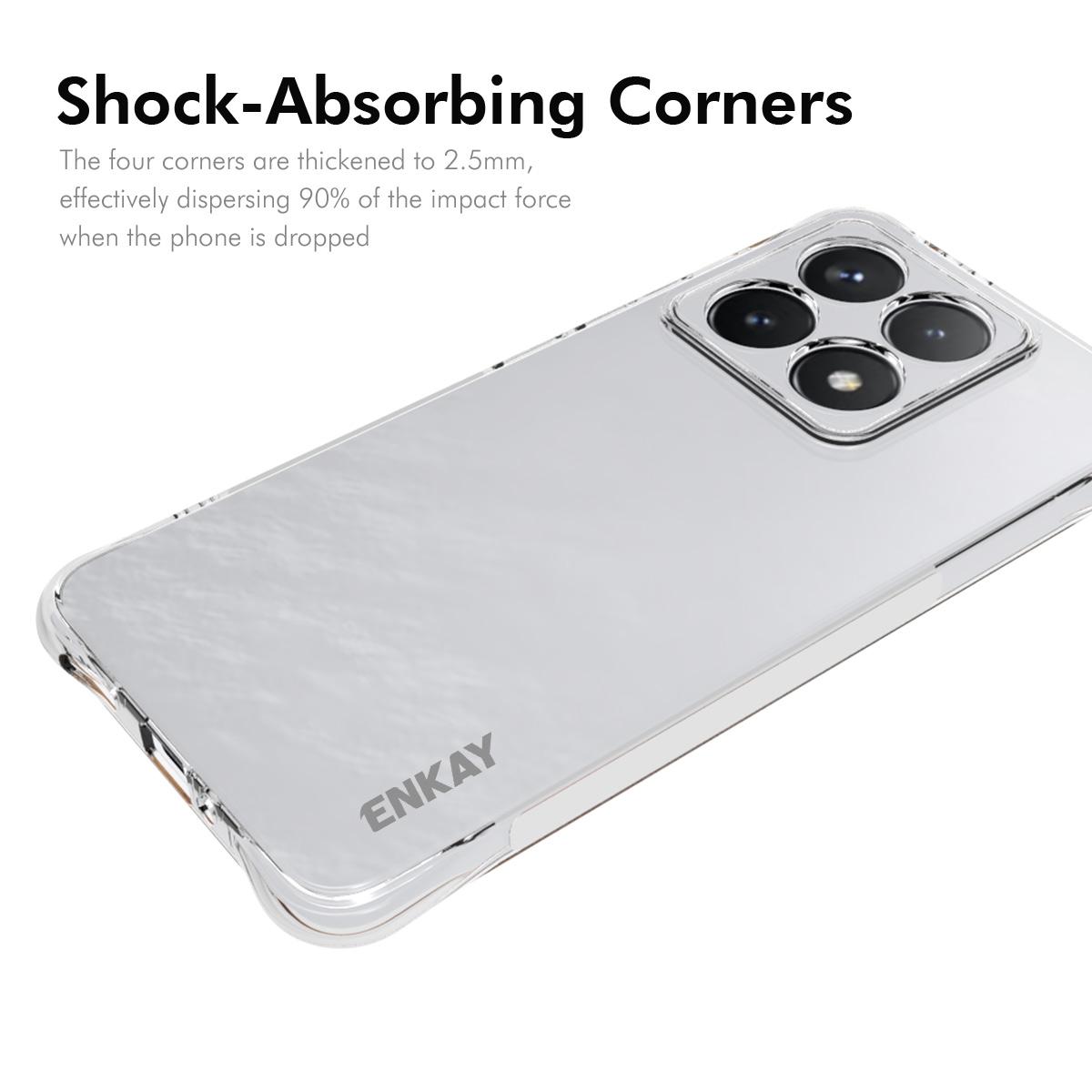 

For Xiaomi 14T Clear Phone Case ENKAY HAT PRINCE Shockproof Anti-Slip TPU Cover Transparent