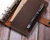 CEETOL Genuine Leather Planner, Handcrafted by Artisans, A6 Size, 6-Hole, with Pen Holder, Genuine Leather Business Notebook, Schedule Book