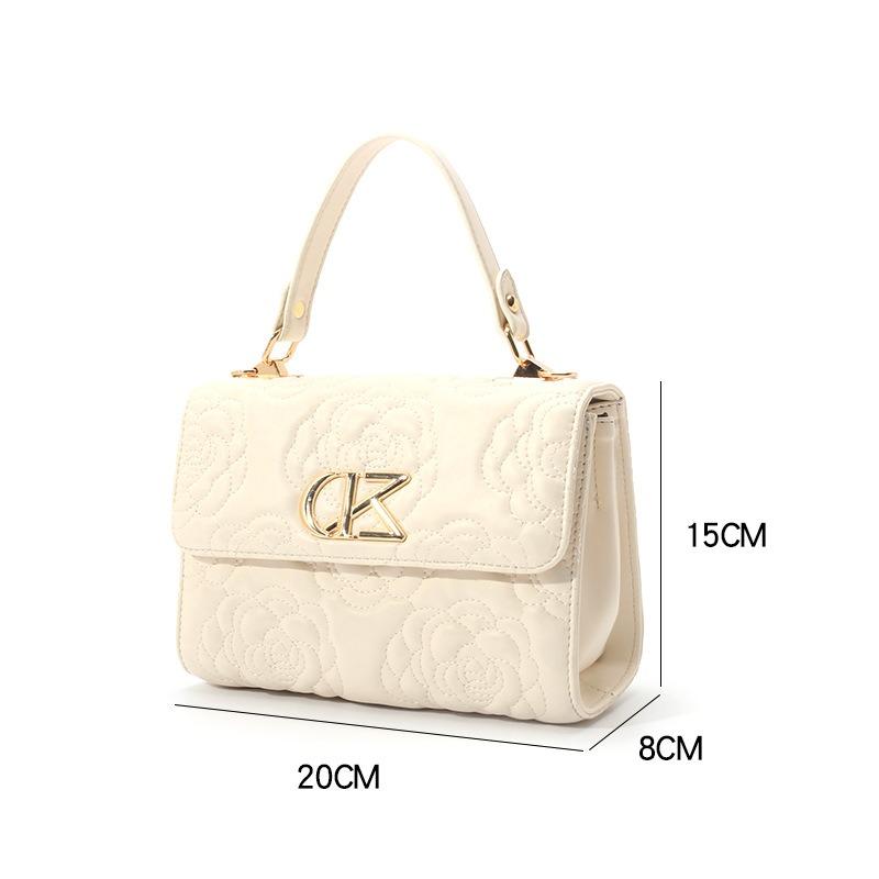 Autumn new camellia simple embroidered chain bag light luxury versatile women's bag single shoulder messenger bag women's bag