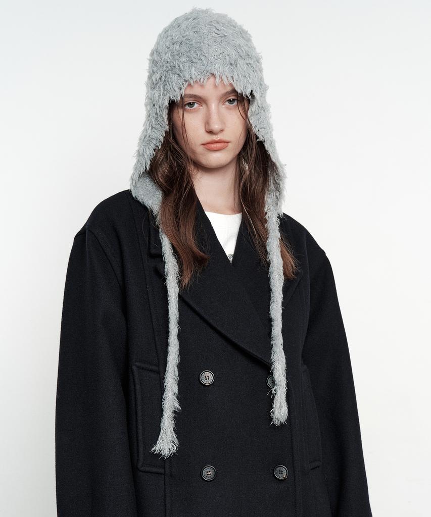 Majisyeoudeu Hairy Earflap Beanie_Melange Gray