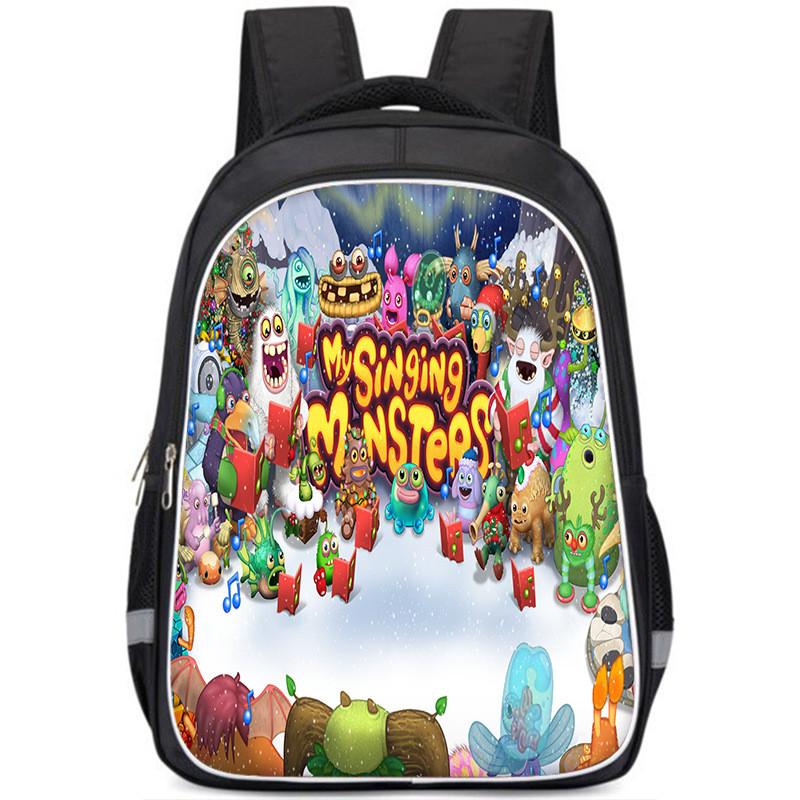 Durable Nylon My Singing Monsters Backpack With Vibrant Prints For School Kids