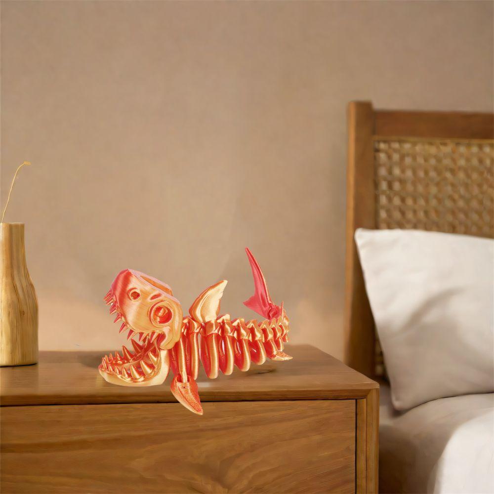Multi-jointed Movable 3D Printed Shark Model Handmade Simulation Shark  Tabletop Ornament