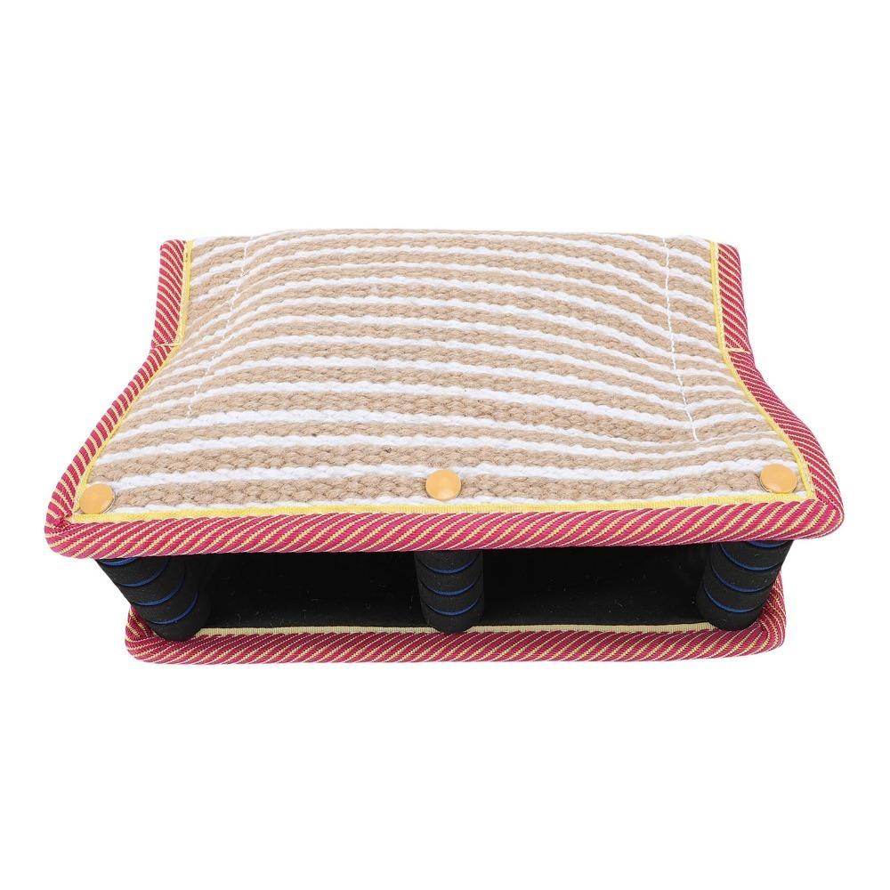 Rough Woven Fabric Dog Bite Pillow Seamed Seams Rectangular Shape Dog Bite Pad Multi Handle Heavy Weave Surface Dog Bite Tug