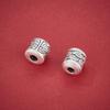 Sterling Silver 999 Ruyi Cloud Pattern Spacer Beads - Chinese Style Barrel Beads for DIY Bracelets