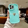 Gold love applies to Apple 16promax mobile phone case 15plus14 anti-drop 13 wavy pattern 12 soft cover