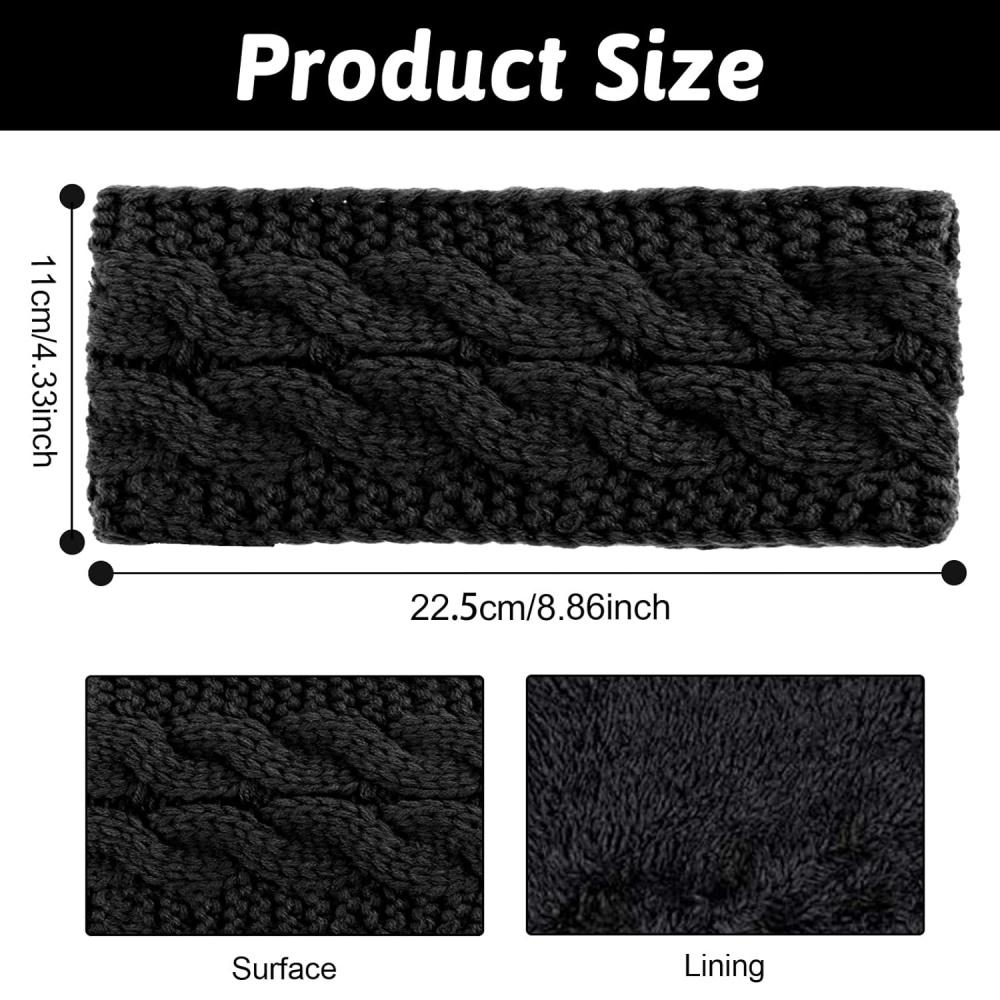 Winter-Stirnbänder für Damen, gestrickt, für Mädchen, Damen, Winter-Stirnband für Damen, Mädchen, gestrickte Stirnbänder, dickes elastisches Haarband, dicke Ohrenschützer