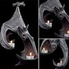 Novo Porta-Velas Tealight de Morcego Castiçal de Halloween Estátua de Morcego Castiçal Pendurado para Jardim Luz Jardim Casa Decoração de Halloween