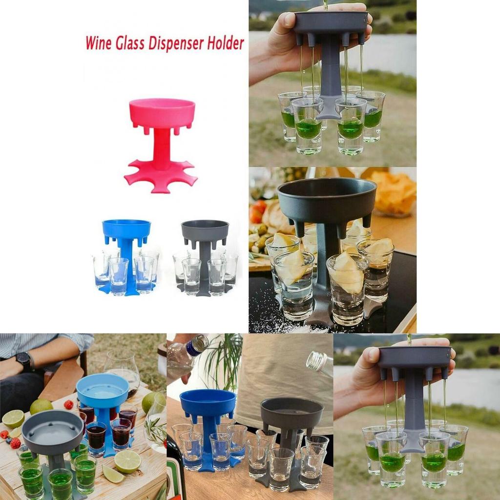 Unique 6 Shot Glass Dispenser And Carrier With Biodegradable Holder For Events