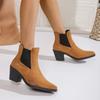 Women's Shoes  High Quality Slip-on Women's Boots Fashion Pointed Toe Office and Career Hot Sale Plus Size Solid Ankle Boots