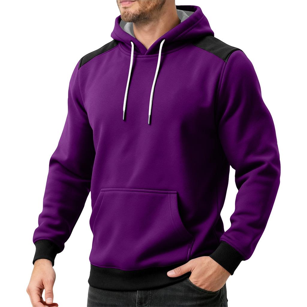 Men's Colorblock Sweatshirt Hoodie Men's Sports Large Size Casual Sweatshirt
