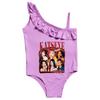 9198 Kids Girls Katseye Print Ruffle Swimsuit Swimming One-piece Bodysuit Swimwear