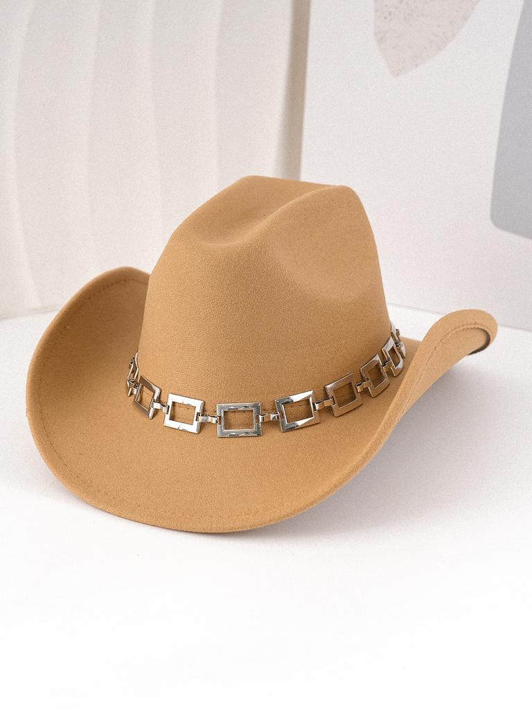 Silver Square Metal Hat Strap Fashion Western Cowboy Hat Top Hat Felt Hat Panama Hat Vintage