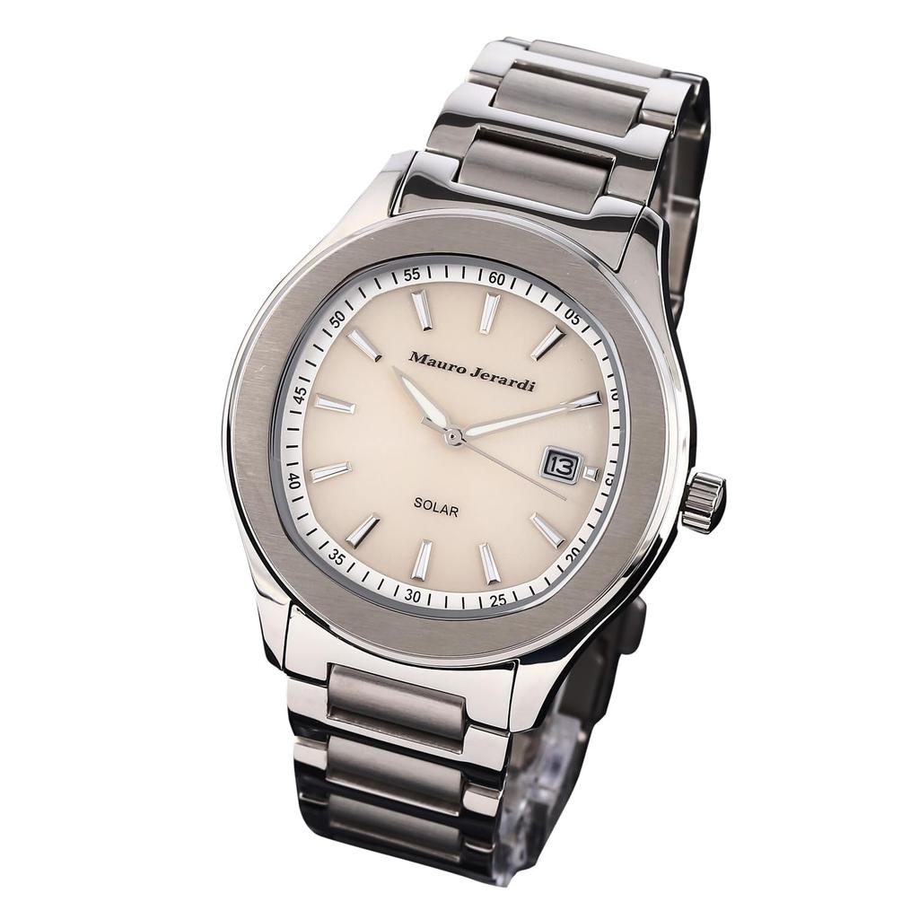 Mauro Geraldi Solar All Stainless 3 ATM Water Men's Watch, Steel, Resistant, MJ053-3